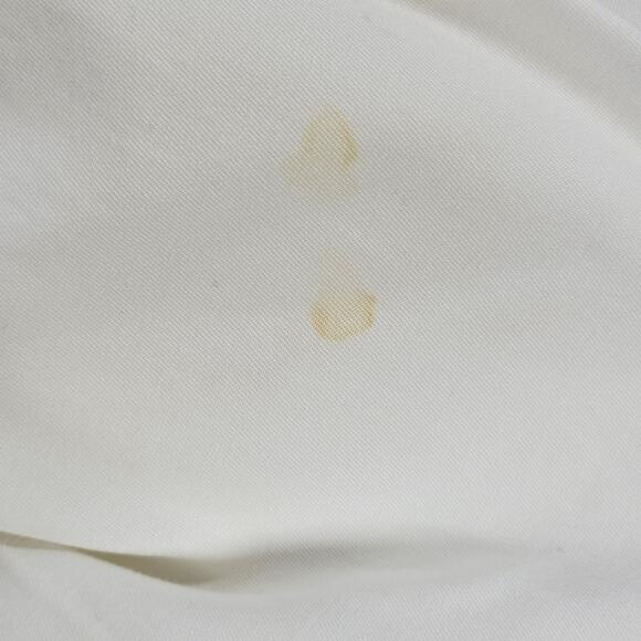 Talbots Womens Cropped Pants 12 White Wide Leg Capri Gold Button Pockets Stretch - Picture 9 of 12